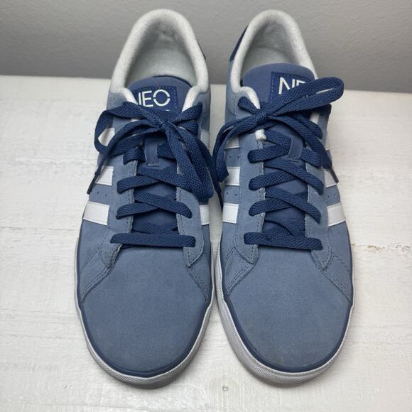 Adidas Neo Cloudfoam Mens Casual Sneakers Size 9.5 Blue Low Top Canvas - Picture 3 of 11